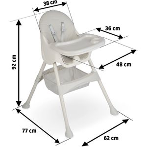 Eetstoel kinderstoel grijs 62 x 77 x 92 cm