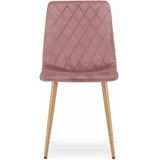 Velvet eetkamerstoel TURIN - set van 2 eettafel stoelen - roze