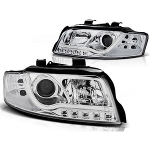 Koplampen dagrijlicht voor Audi A4 10 00-10 04 TUBE LIGHTS CHROOM TRU DRL
