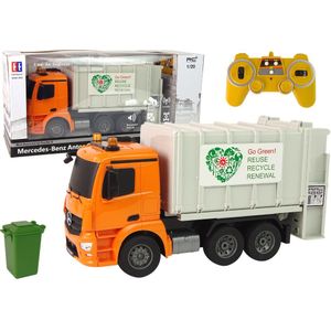 RC vuilniswagen - geluid en verlichting - oranje