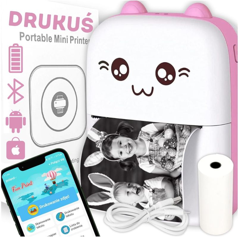 Mini Printer - Bluetooth - 210 DPI - 11x8x4 cm