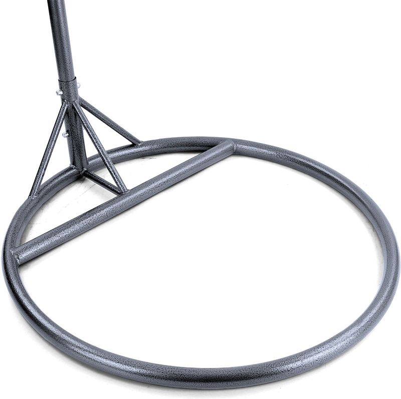 Hangstoel - zilver lichtgrijs - 90x117x60 cm - oranje kussen
