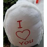 Grote witte knuffelbeer teddybeer met I Love You tekst