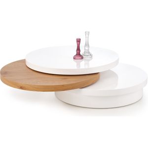 MICHIEL - salontafel - rond - 80x27x80 cm - wit