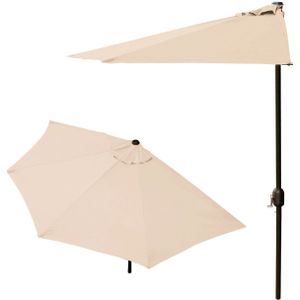 Balkonparasol - halve parasol - met zwengel - 240 cm - beige