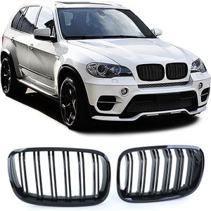 Sportgrill - BMW X5 E70 X6 E71 - Dubbele stang - Zwart glans