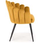 Eetkamerstoel - fluwelen stof - 65x85x50 cm - mosterd