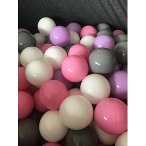 Ballenbak ballen 1000 stuks 7cm, wit, roze, grijs, paars