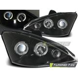 Koplampen dual halo rims FORD FOCUS 11 01-10 04 ANGEL EYES ZWART