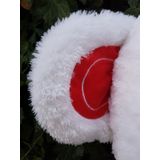 Gigantische grote teddybeer zachte knuffel - 105 x 85 cm - wit en rood-b