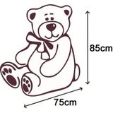 Knuffelbeer - met Hart - 160 cm - Grijs Wit