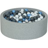Ballenbak - 450 ballen - rond - 90x30 cm ballenbad - witte, babyblauw, grijze ballen