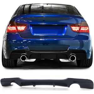 Achterdiffusor - BMW 3 Serie E90 E91 335d 335i - Zwarte Matte Prestaties - ABS Kunststof