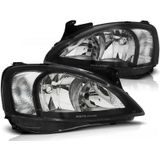 Koplampen OPEL CORSA C 11 00-09 06 ZWART