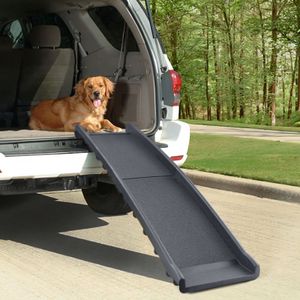 Auto hondenloopplank instaphulp antislip opvouwbaar zwart 155x40cm tot 90kg
