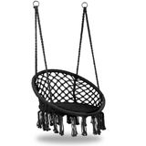 Hangstoel - 35x80x63 cm - met kussen - zwart - katoen