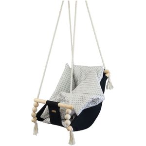 Natuurlijke Baby Schommelstoel - 100% Katoen en Hout - Duurzame Babyswing