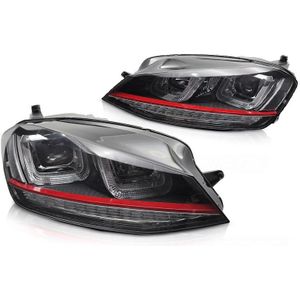 Sport Koplampen VW Golf 7 | Zwart-Rood LED Tuning Design
