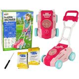 Speelgoed grasmaaier - bellenblaas machine - 30x26x55cm - roze
