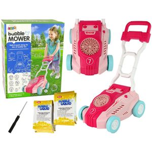 Speelgoed grasmaaier - bellenblaas machine - 30x26x55cm - roze
