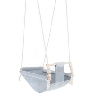 Schommelstoel - Zilver - Verstelbare Rugleuning - Max. 20 kg - Houten Frame