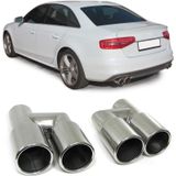 Uitlaatpijpen - voor Audi A4 type-B8 / Sedan 2007-2015 - RVS - 190 mm