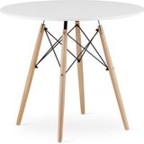 TODI - Ronde tafel - 90cm - hout - wit