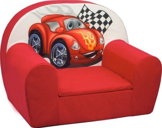 Luxe kinderstoel - kinderfauteuil - sofa - 60 x 45 - rood - cars