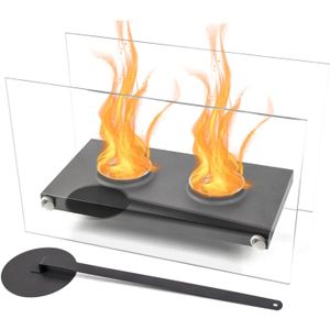 Bio ethanol brander - tafelhaard - 36x18x22cm - gehard glas