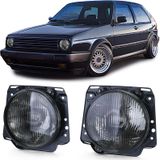 Koplamp H4 Black Smoke gegolfd voor VW Golf 2 83-91