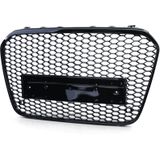 Honingraat grill - Audi A6 C7 4G 10-14 - Badgeloos - Zwart glans