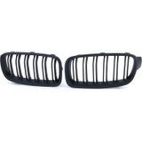 Grill nieren - BMW 3 Serie F30 F31 11-19 - Sportradiatorrooster dubbele stang - PERFORMANCE ZWART MAT