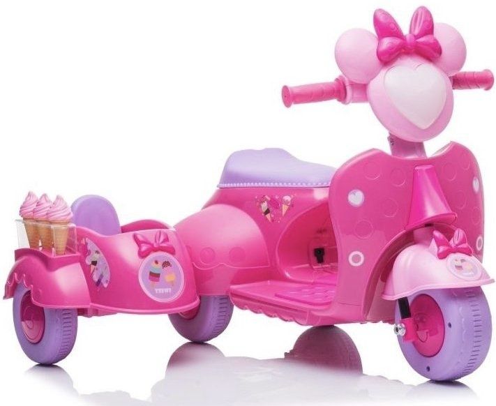 Kinder Scooter - Roze - Elektrisch - Met Zijspan - Maximaal Gewicht 30kg
