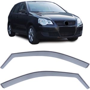 Zijwindschermen - VW Polo 9N 01-08 - Regen- en winddeflector - Zwart Rook