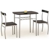 LANCE - eettafel set - tafel - 2 stoelen - MDF plaat - wengé