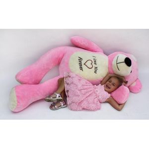 Teddybeer XXL - 180 cm - Love you forever roze