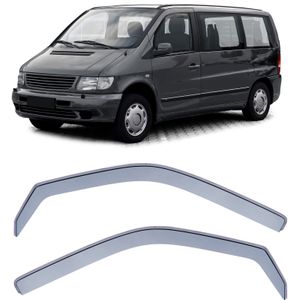 Zijwindschermen - Mercedes V-Klasse Vito W638 96-03 - Zwarte regen-/winddeflectoren  - 100% passend