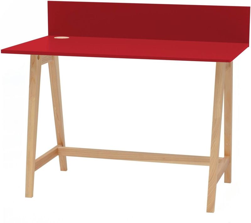 Bureau Luka | Rood (zuiver rood) 110cm breed | Essenhout poten | FSC-gecertificeerd