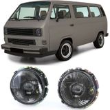 Koplampen voor VW T2 08/1973-07/1979, T3 05/1979-07/1992, LT 28/35/40/45 04/1975-1985 - H4 - zwart smoke