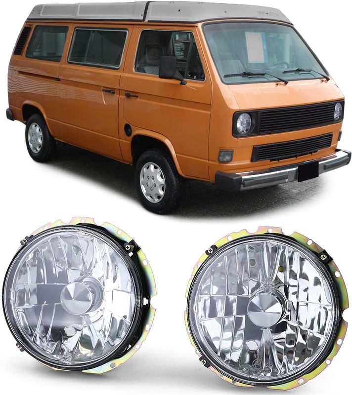 Koplampen - voor VW T2 1973-1979 + T3 1979-1992 - chroom