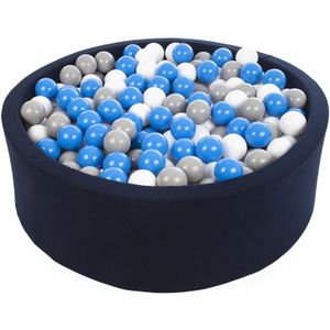 Ballenbak navy blauw met 450 ballen 90 cm wit, blauw & grijs