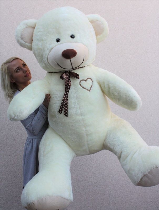 Gigantische teddybeer zachte knuffel - 105 85 cm - crème-b kopen? | beslist.nl
