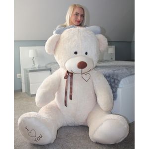 Gigantische grote teddybeer zachte knuffel - 105 x 85 cm - crème-b