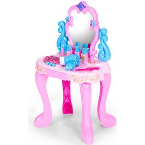 Kinderkaptafel - 42x26x36cm - LED spiegel - roze