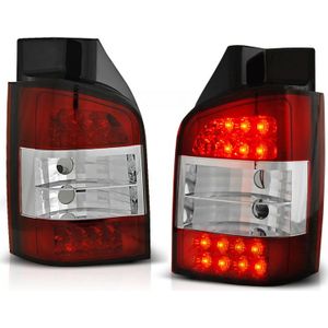 Achterlichten voor VW T5 04 03-09 ROOD HELDER LED