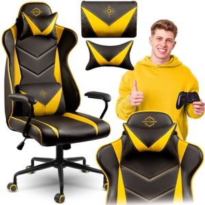 Professionele Gaming Stoel Blitzcrank - Met Schommelfunctie - Zwart-Geel Design