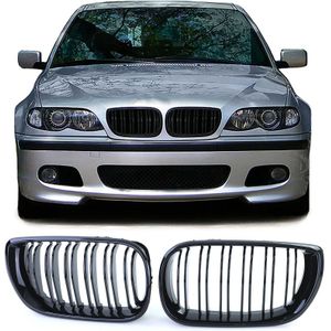 Radiateurgrille - BMW 3 Serie E46 01-05 - Dubbele stang - Zwarte glans.