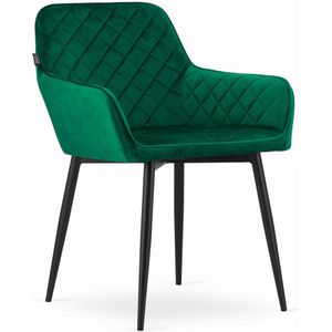 NOLA stoel - groen fluweel / zwarte poten x 2