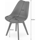 Eetkamerstoelen MARK - set van 3 - eco leer - zwart