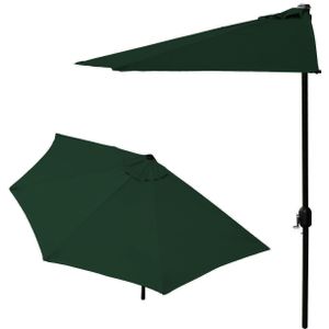 Balkonparasol - halve parasol - met zwengel - 240 cm - groen